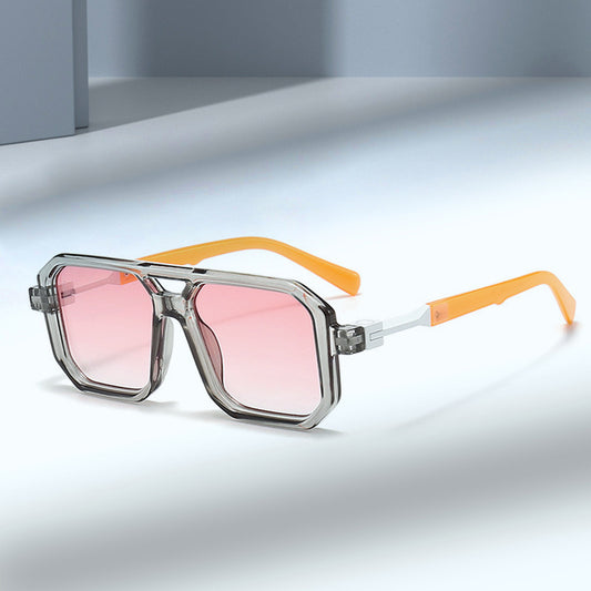 Retro Double Beam Pilot Catwalk Light Luxury Sunglasses Ins