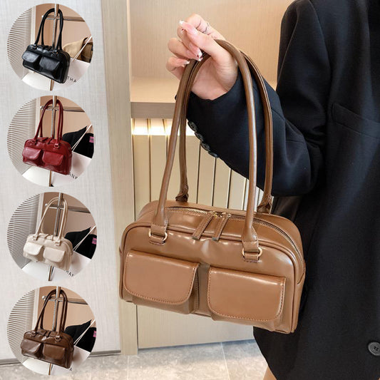 Multi-pocket Design Shoulder Bag Fashion Versatile Square Handbags Women Underarm Bags