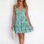 Fashion Sleeve Leaves Print Backless A- Line Dress