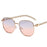 Oval Frame Metal Chain Sunglasses For Women