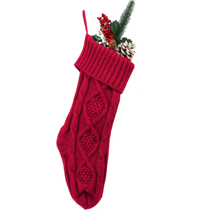 Embroidered Knitted Christmas Socks Decorative Products