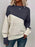 Women's Knitting Sweater Stitching Contrast Color Pullover Top