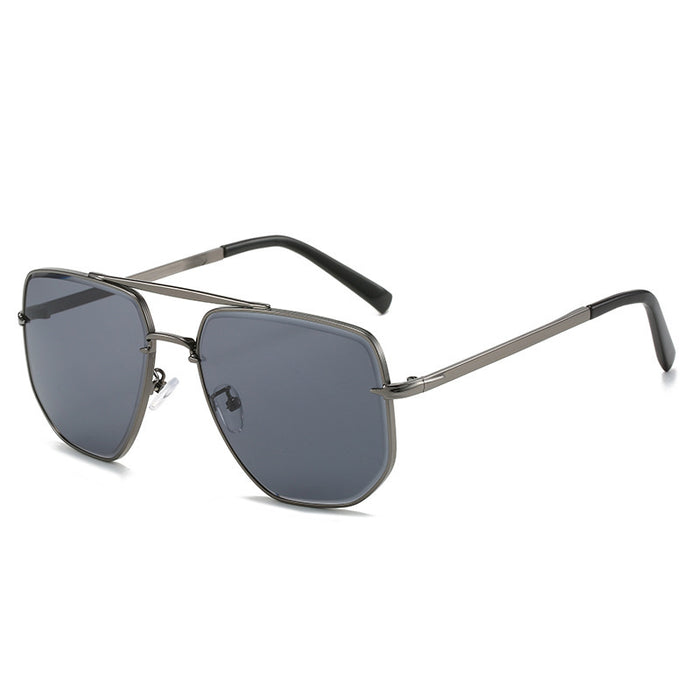 Fashion Square Metal Double Beam Sun Glasses