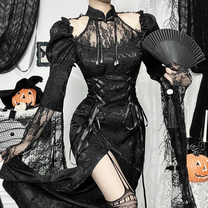 Autumn Elegant Sexy Slim New Chinese Gothic Dress Women