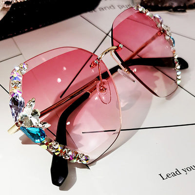 Luxury Rhinestone Square Sunglasses Women Fashion Outdoor Shades