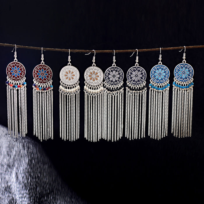 Minority Ethnic Retro Trendy Earrings Fashion Long Tassel