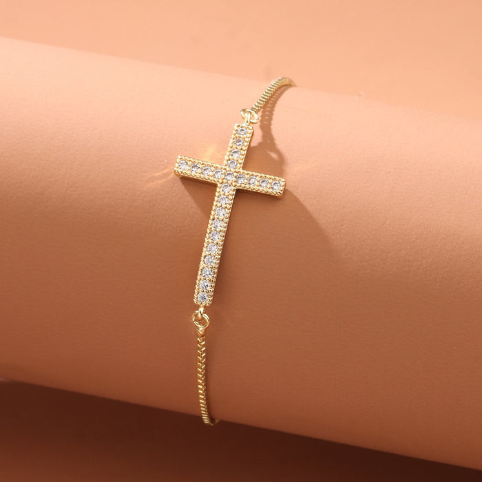 Women's Fashion Zircon Cross All-match Bracelet