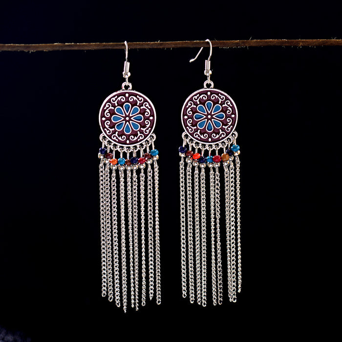 Minority Ethnic Retro Trendy Earrings Fashion Long Tassel