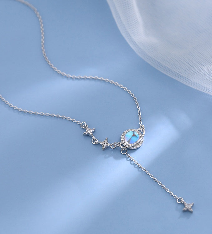 Women's S925 Sterling Silver Star Universe Necklace