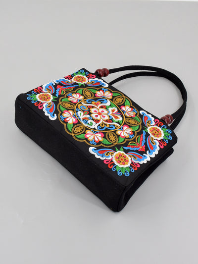 Women's Ethnic Style Double Sided Embroidery Handbag