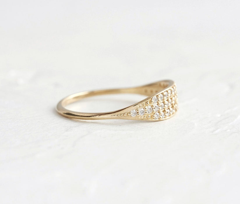 Simple All-match Fashion Alloy Diamond Ring