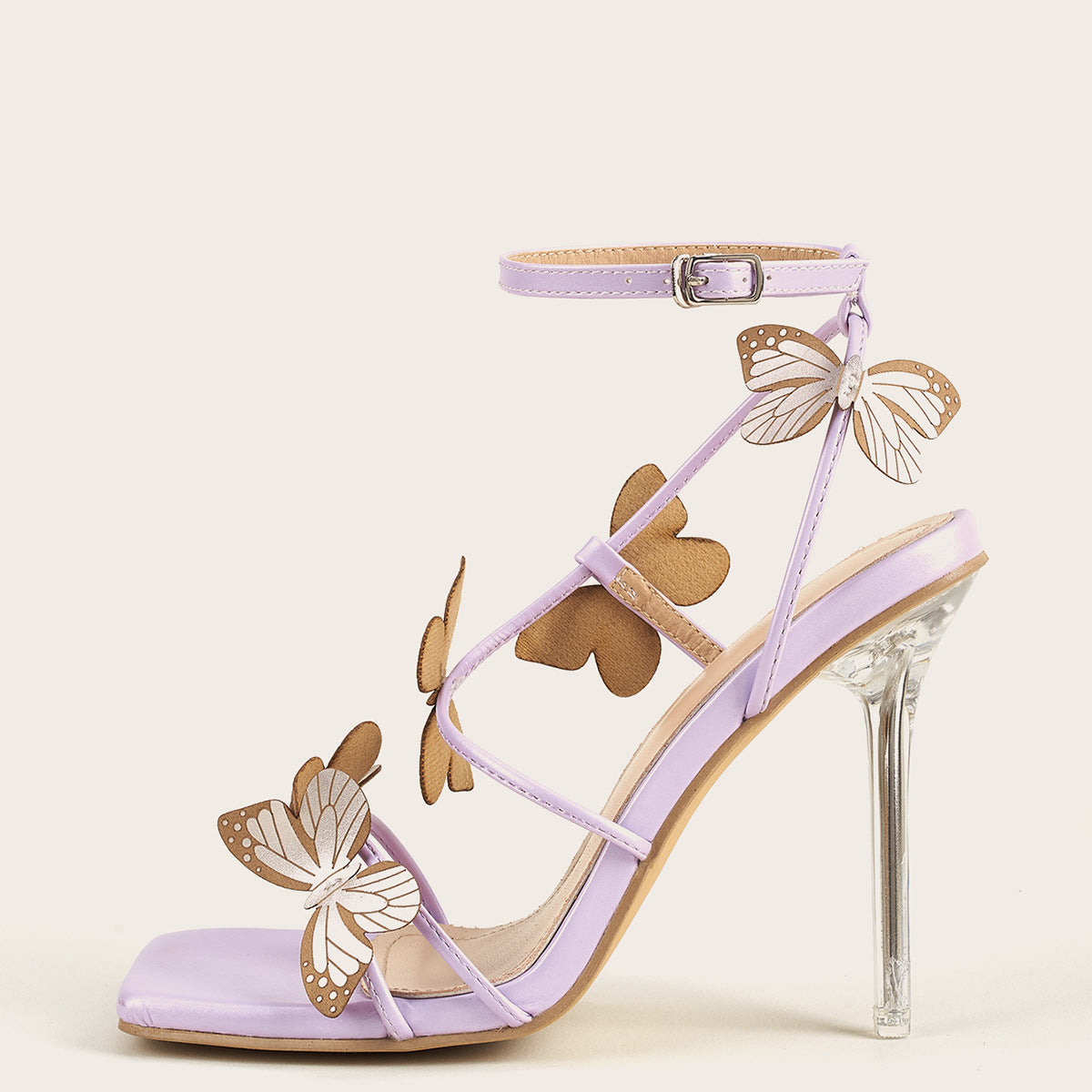 Crystal stiletto high heel sandals with bow