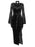 Black Retro Gothic Suede Split Nun Dress