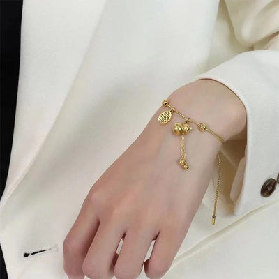 18K Gold Design Sense Jewelry Blessed Gourd Pull Bracelet