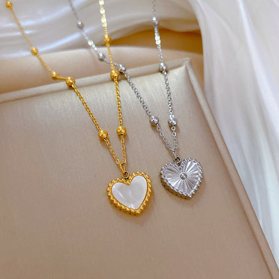 Fritillary Heart Temperamental Personality Minimalist Stove Real Gold Necklace Female