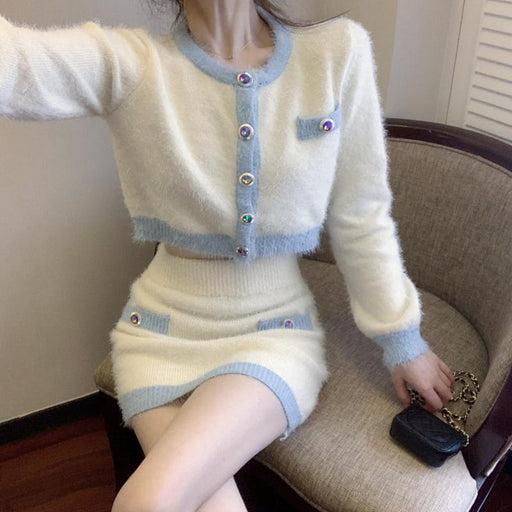 New Korean Style Temperament All-Match Short Long-Sleeved Knitted Cardigan Jacket Women