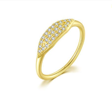 Simple All-match Fashion Alloy Diamond Ring