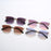 Frameless Trimming Sunglasses Metal Hollow Gradient Color Sunglasses