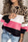 European And American Stitching Leopard Print Plus Size Crew Neck Pullover Sweater