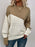 Women's Knitting Sweater Stitching Contrast Color Pullover Top