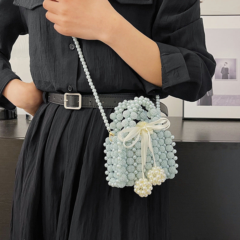 Pearl Popular New Mini Hand-woven Shoulder Messenger Bag For Women