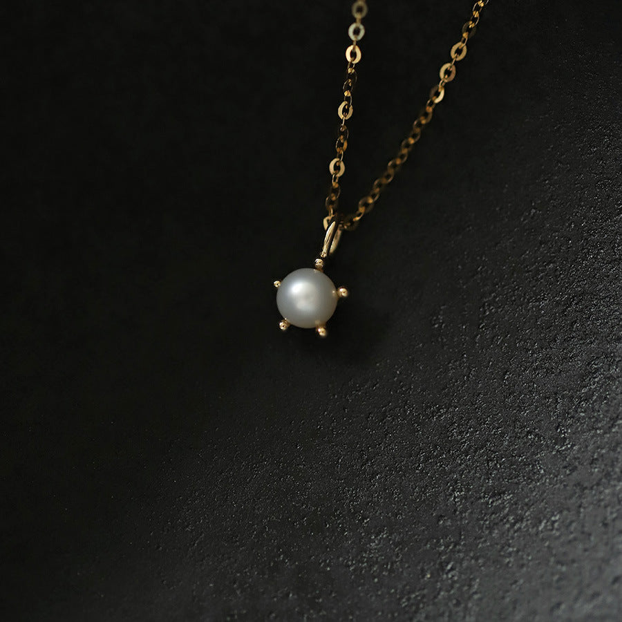 S925 Sterling Silver Pearl Necklace Necklace