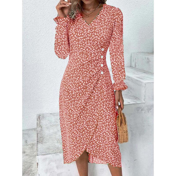 Women's Fashion Puff Sleeve Irregular Dress