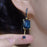 Blue Square Crystal Earrings Special-interest Design