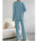 Casual Straight Pants Loose Temperament V-neck Sunken Stripe Printing Knitting Suit