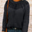 Autumn And Winter New Round Neck Lace Stitching Raglan Sleeve Sweater For Women