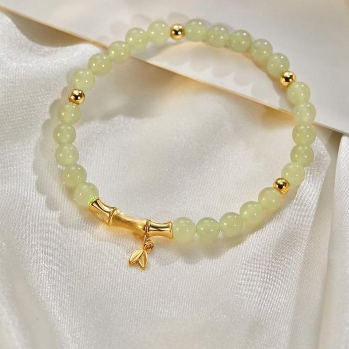 6mm Round Beads Natural Hetian Jade Safety Bracelet