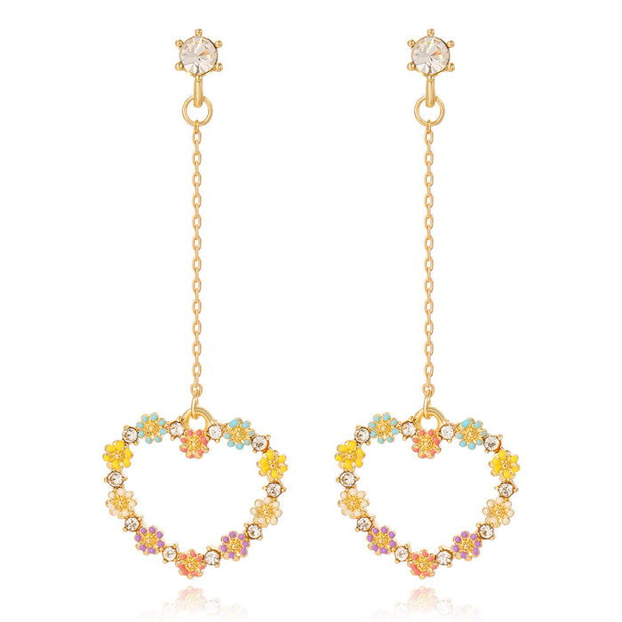 Flower Cluster Love Shining Gorgeous Colorful Oil Necklace Ear Studs