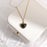 Titanium Steel Color Retaining Ins Natural Stone Imitated Black Agate Pendant Necklace