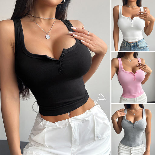 Spring And Summer Elegant Slim-fit Solid Color Camisole