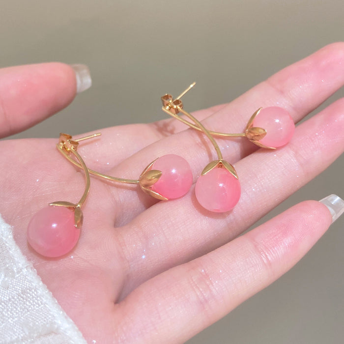 Fashion Cherry Earrings Female Sweet