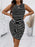 Plus Size Women's Round Neck Bandage Striped Dress