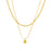 Minimalist Double-layer Golden Balls Titanium Steel Double-layer Necklace