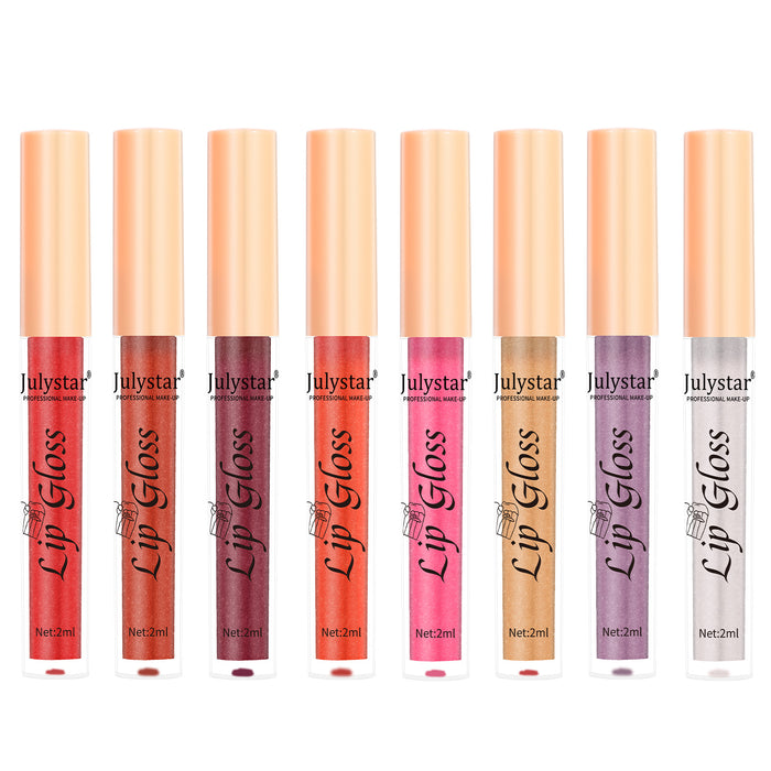 Makeup Lip 8-color Pearlescent Lip Gloss European And American Lip And Cheek Dual-use Lipstick Easy To Color No Stain On Cup