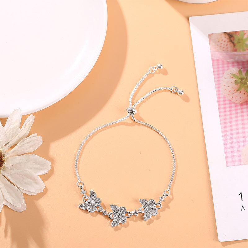 Women's Personalized Versatile Zircon Flower Bracelet