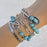 4-piece Set Turquoise Cowboy Hat Cross Chain Bracelet Suit