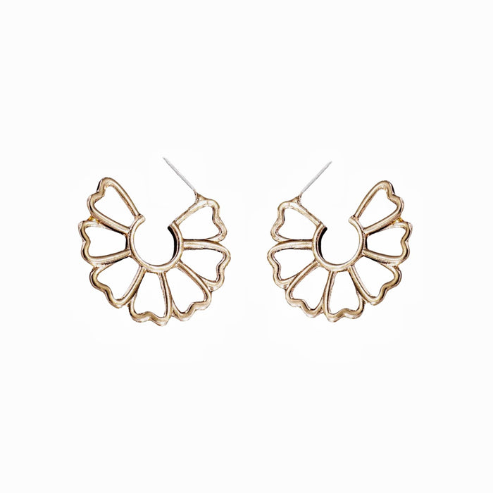 Fashion Stud Earrings Hollow Sector