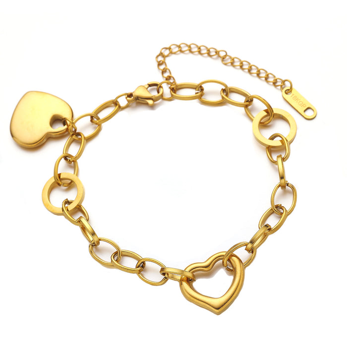 Women's 18K Gold-plated Heart-shaped Bracelet