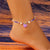 Fashion Love Heart Flowers Bead Anklet For Women