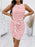 Plus Size Women's Round Neck Bandage Striped Dress