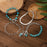 4-piece Set Turquoise Cowboy Hat Cross Chain Bracelet Suit