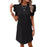 Women's Fashion Solid Color Puff Sleeve Waist Tunic Dress