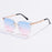 Frameless Trimming Sunglasses Metal Hollow Gradient Color Sunglasses