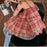 Women's Lace Up Sleeveless Loose Plaid Vest