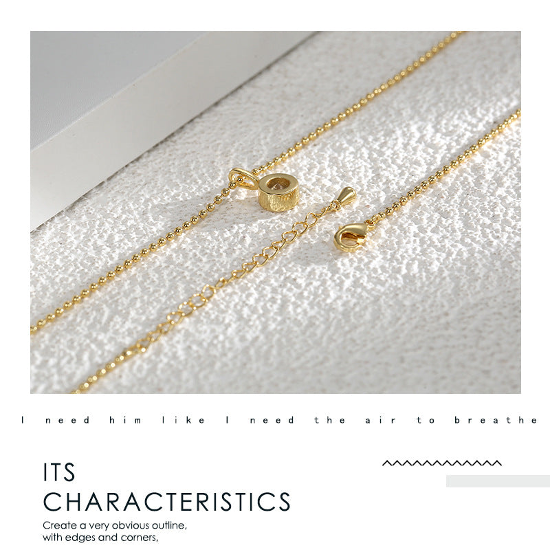European And American INS Special Interest Light Luxury Design Sense Minimalist All-match Geometric Single Zircon Necklace