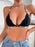 Thin Buckle Detachable Triangle Cup Halter Gathering Bra